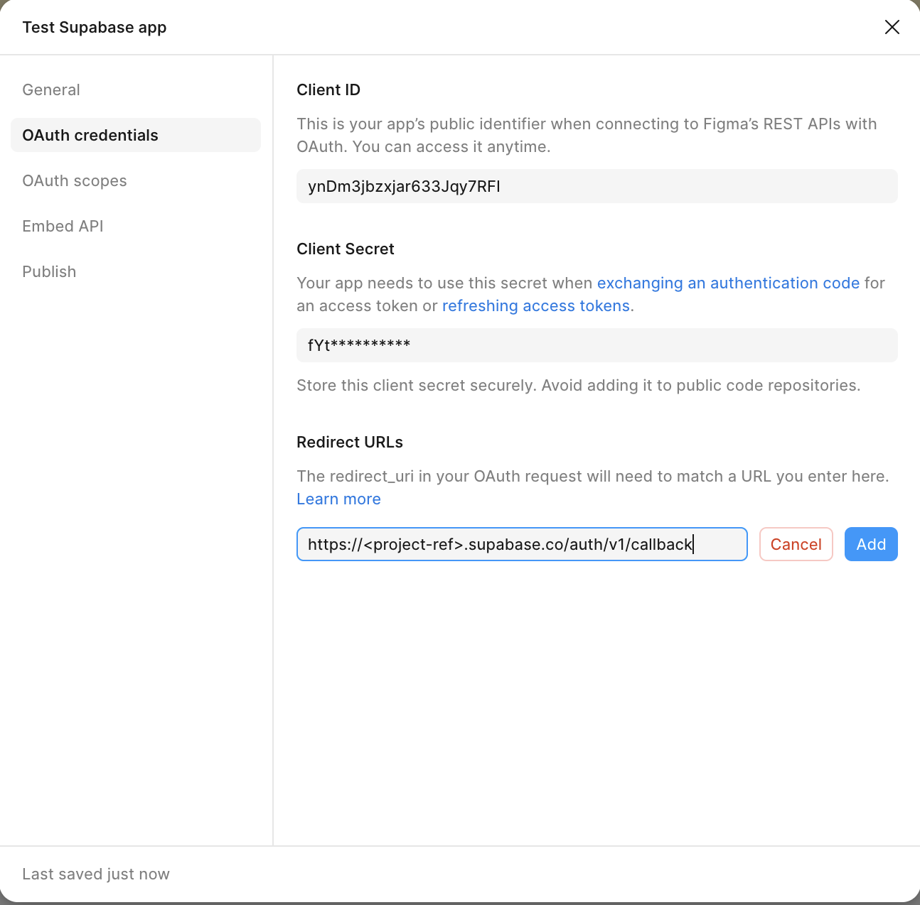 Add redirect URL
